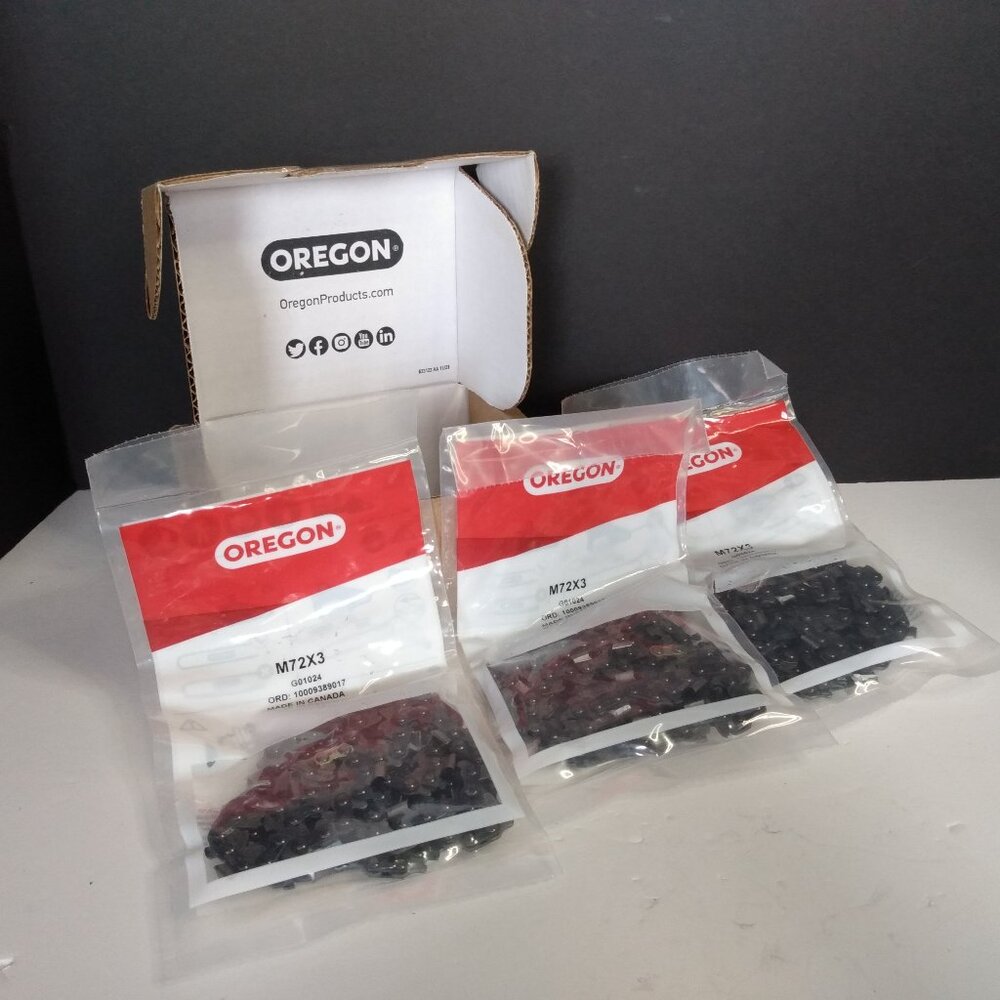 Oregon M72X3 3-Pack SpeedCut Chainsaw Chain for 18-Inch Bar 72 Drive Links NEW